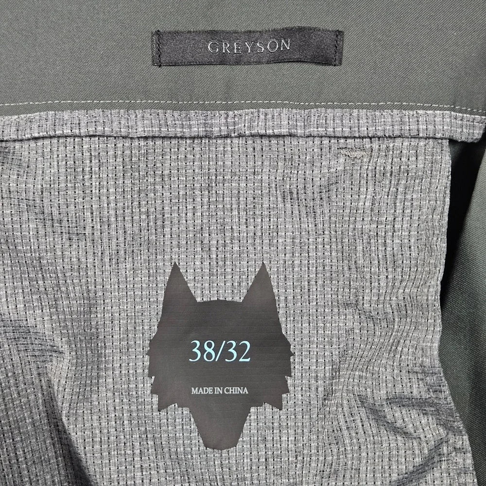 Greyson Wainscott 5 Pocket Pants Mens 38/32 Gray/Green Technical Golf Trousers